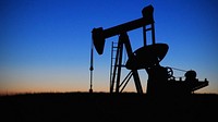 Free silhouette oil field pump image, public domain CC0 photo.