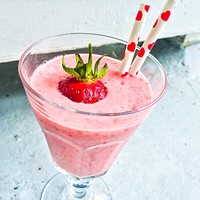 Free strawberry smoothie, public domain drink CC0 photo.