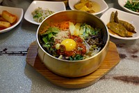 Free bibimbap image, public domain korean food CC0 photo.