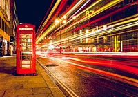 Free road motion at night in London image, public domain CC0 photo.