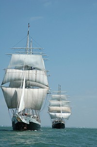 Free tall ship in the ocean image, public domain CC0 photo.