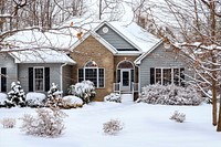 House covered in snow, free public domain CC0 photo