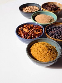 Free bowls of spice photo, public domain plant food image.