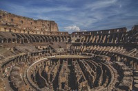 Free inside of Colosseum in Rome, Italy photo, public domain building CC0 image.