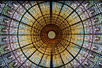 Free Barcelona stained glass window image, public domain CC0 photo.