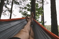 Free legs on hammock closeup image, public domain travel CC0 photo.