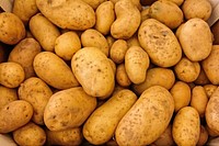 Free top view of raw potato pile photo, public domain food CC0 image.