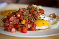 Free tomato, mushroom and eggs dish image, public domain food CC0 photo