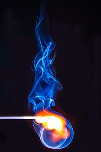 Free lit matchstick closeup photo, public domain CC0 image.