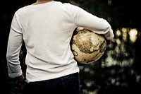 Man holding the globe, free public domain CC0 image.