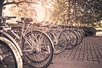 Free parked bicycles image, public domain vehicle CC0 photo.