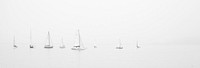 Free sailboats in the sea panorama image, public domain CC0 photo.