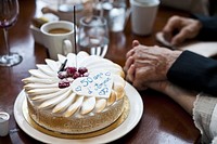 Free 50 year anniversary cake photo, public domain food CC0 image.