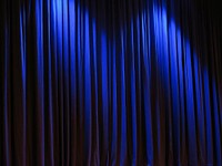 Free blue show curtains image, public domain art CC0 photo.