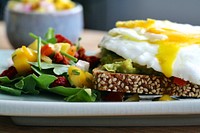 Free breakfast egg benedict image, public domain food CC0 photo.