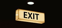 Free subway exit sign image, public domain CC0 photo.