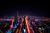 Free cityscape at night image, public domain city CC0 photo.