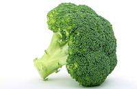 Free closeup of broccoli on white background photo, public domain CC0 image.