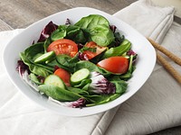 Free photo of a fresh salad in a bowl, public domain CC0 image.