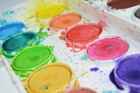 Watercolours palette, free public domain CC0 photo