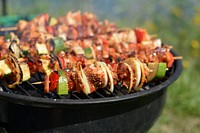 Free barbecue skewers image, public domain food CC0 photo.