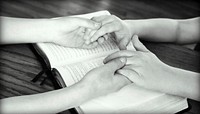 Free praying together image, public domain religion CC0 photo.