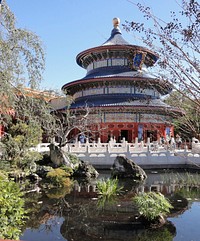 Free Chinese pagoda image, public domain architecture CC0 photo.