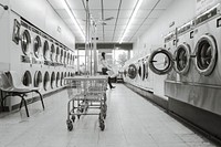 Free washing machine in self service laundry room image, public domain CC0 photo.