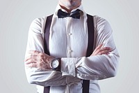 Free gentleman standing crossed arm image, public domain human CC0 photo.