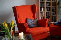 Free red armchair image, public domain CC0 photo.