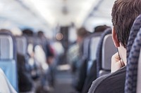 Airplane passengers, free public domain CC0 photo