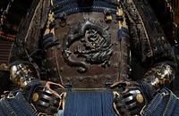 Free samurai armor statue closeup photo, public domain CC0 image.