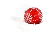 Free red glass ball, Christmas ornament image, public domain holiday CC0 photo.