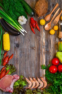 Free top view of fresh food image, healthy concept public domain CC0 photo.