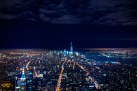 Free New York City at night image, public domain urban CC0 photo.