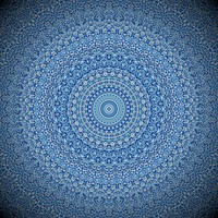 Free blue mandala art image, public domain art CC0 photo.