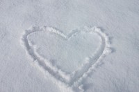 Heart, love symbol on beach, free public domain CC0 photo.
