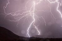 Lightning stormy cloudy sky background, free public domain CC0 photo.