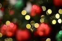 Free Christmas light bokeh image, public domain holiday CC0 photo.