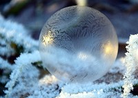 Free frozen bubble image, public domain winter CC0 photo.