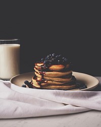 Free blueberry pancake image, public domain CC0 photo.