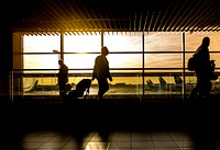 Free sunset at the airport image, public domain traveling CC0 photo.