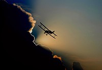 Propeller plane in the sky, free public domain CC0 photo