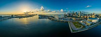 Free panoramic view of Miami, South Florida image, public domain CC0 photo.