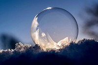 Free frozen bubble in winter image, public domain nature CC0 photo.