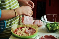 Free homemade pizza-making image, public domain food CC0 photo.