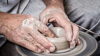 Clay pottery process image, public domain CC0 photo.