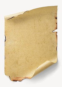 Burnt paper, vintage scroll layer graphic with copy space psd
