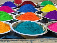 Free holi abir colour in bowls image, public domain CC0 photo.