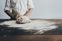 Free chef kneads the dough image, public domain food CC0 photo.